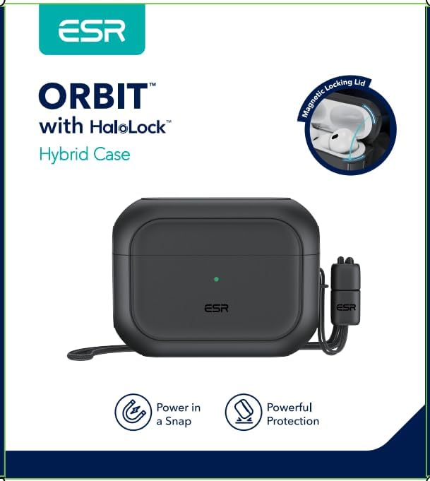 ESR for AirPods Pro 2 Case, Compatible with Airpods Pro Case 2nd / 1st Generation (2023/2022/2019), Compatible with MagSafe, Full Drop Protection Cover with Lanyard, White