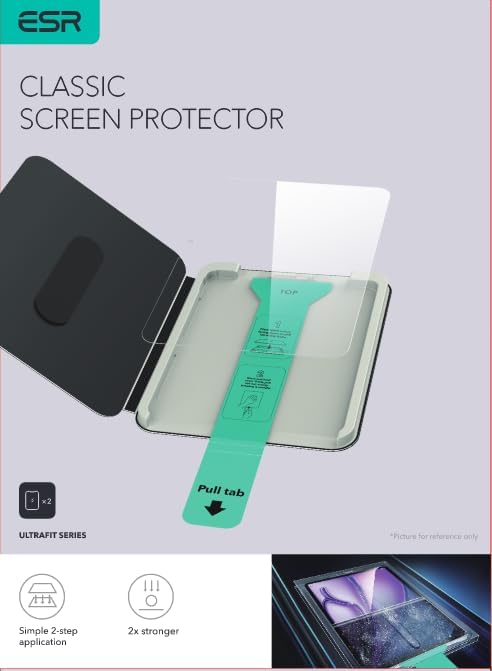 ESR 2 Pack Screen Protector for iPad A16 11th/10th Generation (11 Inch/10.9, 2025/2022), 9H Tempered Glass Film with UltraFit Tray, Apple Pencil Support, Scratch Resistant, HD Clarity, Bubble Free