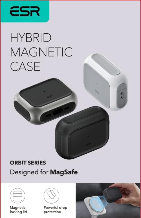 ESR for AirPods Pro 3 Case, Compatible with AirPods Pro 3rd Generation Case (2025), Compatible with MagSafe, Full Drop Protection Cover with Lanyard, Black