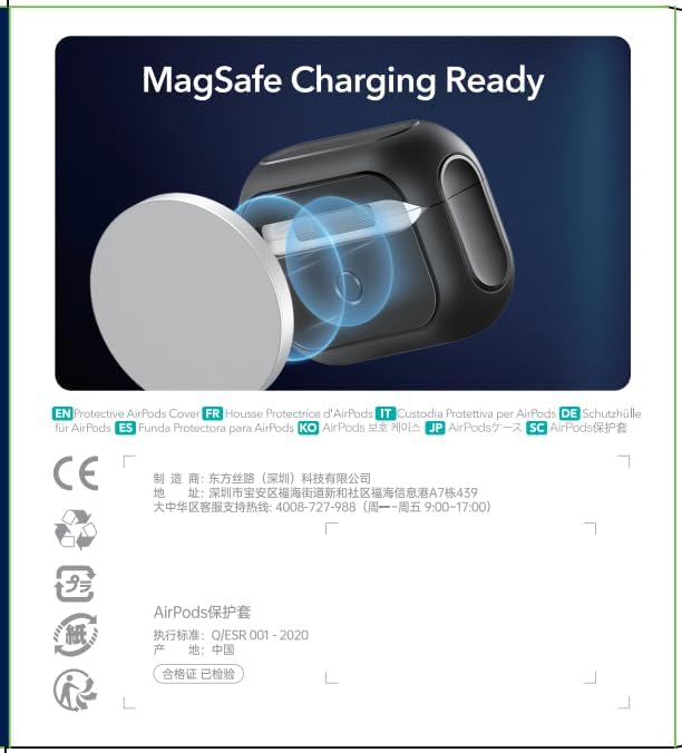 ESR for AirPods Pro 2 Case, Compatible with Airpods Pro Case 2nd / 1st Generation (2023/2022/2019), Compatible with MagSafe, Full Drop Protection Cover with Lanyard, White