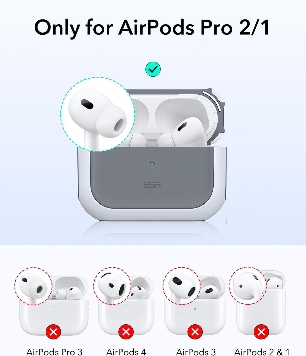 ESR for AirPods Pro 2 Case, Compatible with Airpods Pro Case 2nd / 1st Generation (2023/2022/2019), Compatible with MagSafe, Full Drop Protection Cover with Lanyard, White