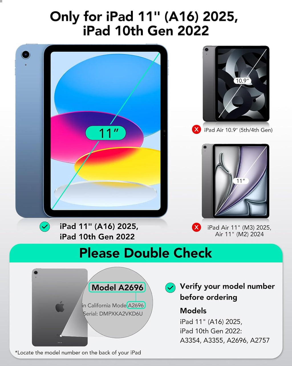 ESR 2 Pack Screen Protector for iPad A16 11th/10th Generation (11 Inch/10.9, 2025/2022), 9H Tempered Glass Film Guard with Alignment Frame, Anti-Scratch, Bubble Free, HD Clarity, Apple Pencil Support