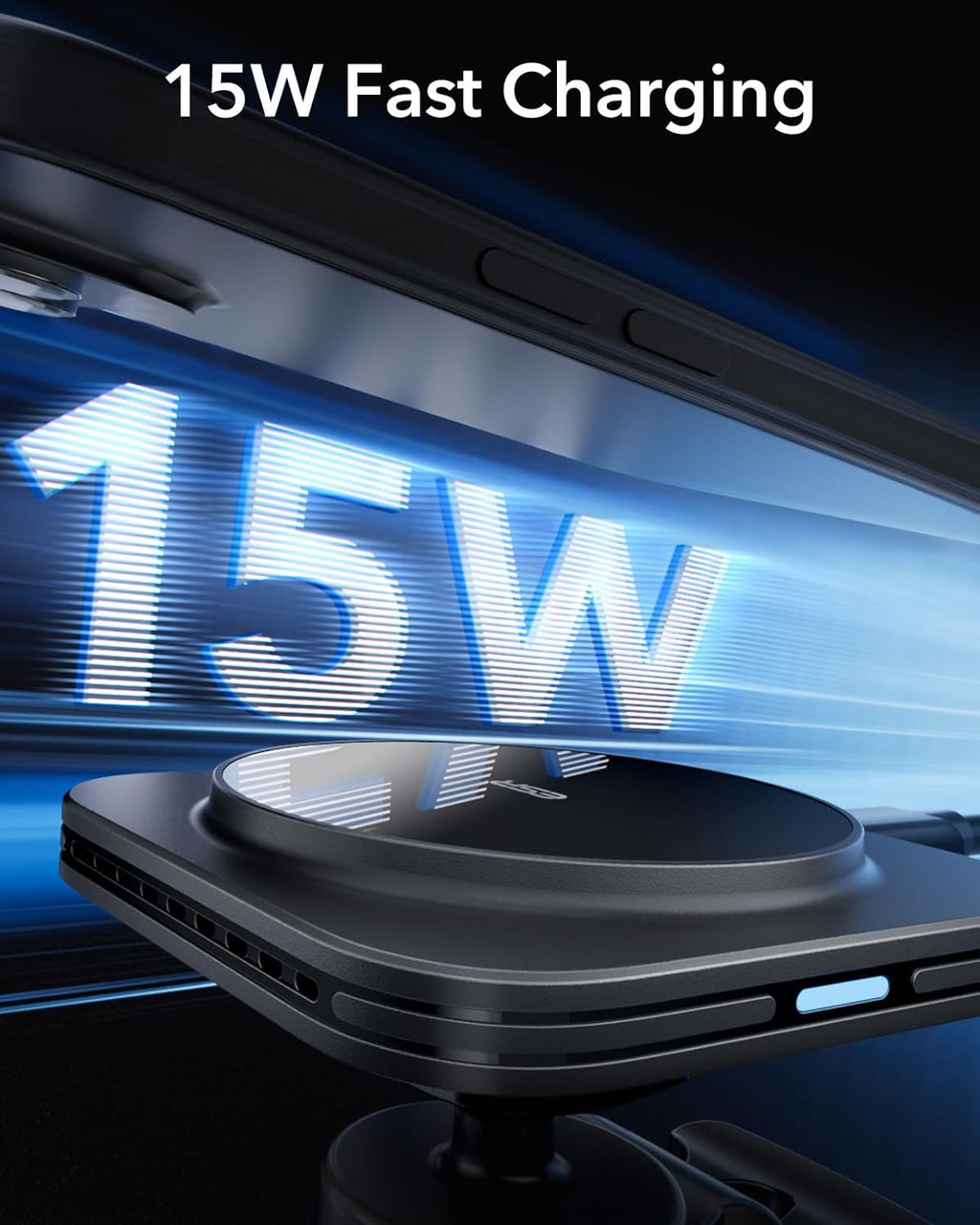 ESR for MagSafe Car Mount Charger,15W Magnetic Wireless Car Charger, for MagSafe Car Charging, Air Vent Dashboard Phone Holder Mount for iPhone Air 17 Pro Max 16 15 14 13 12, Galaxy S25, Fast Charging