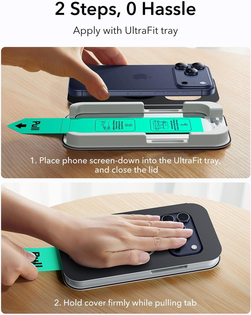 ESR 3 Pack for iPhone 17 Pro Max Screen Protector, Military-Grade Shatterproof, 9H Hardness, Full Coverage Tempered Glass with Ultra Fit Tray