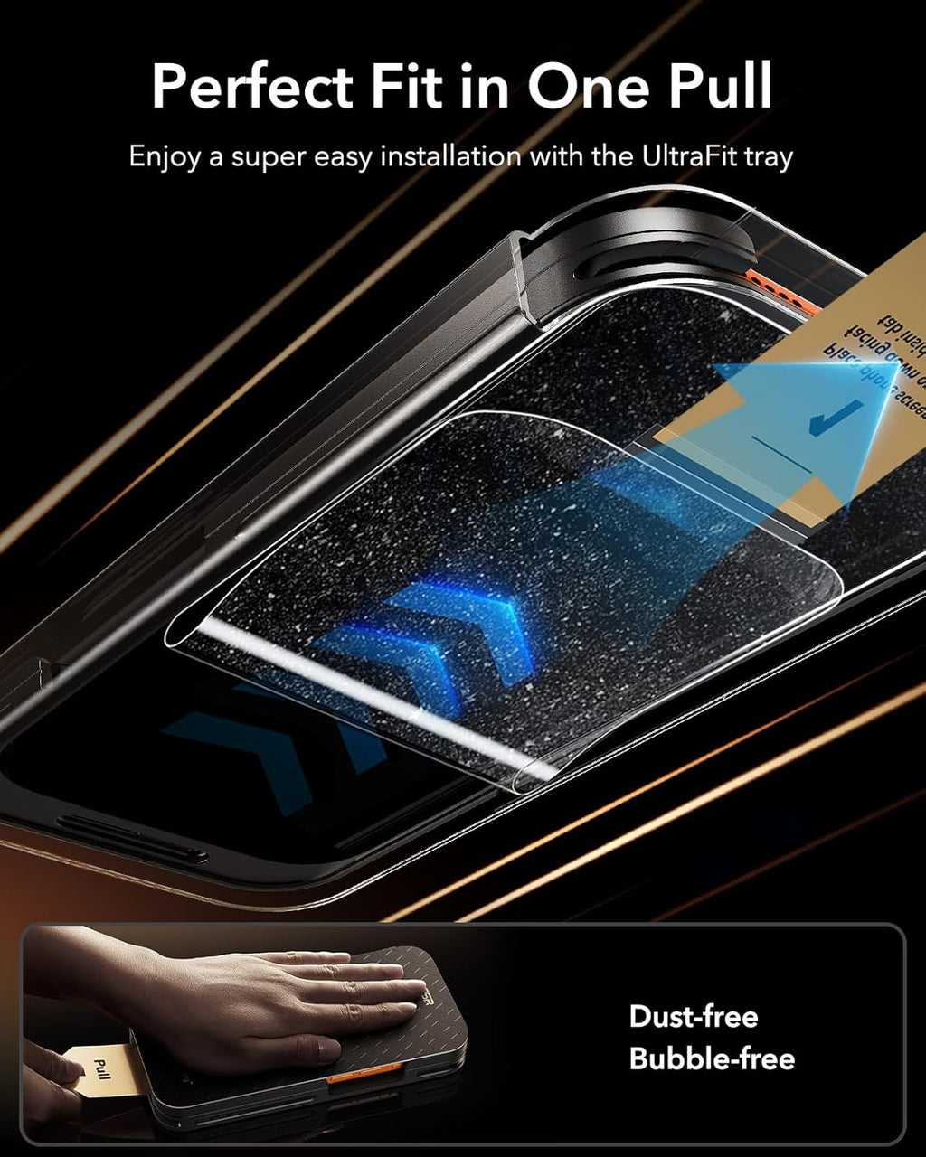 ESR Accessory Glass by Corning™ 3 Pack 9H+ Glass for iPhone 17 Pro Max Screen Protector, with AR Anti-Reflective Technology, Military Grade Shatterproof & Durable with UltraFit Tray