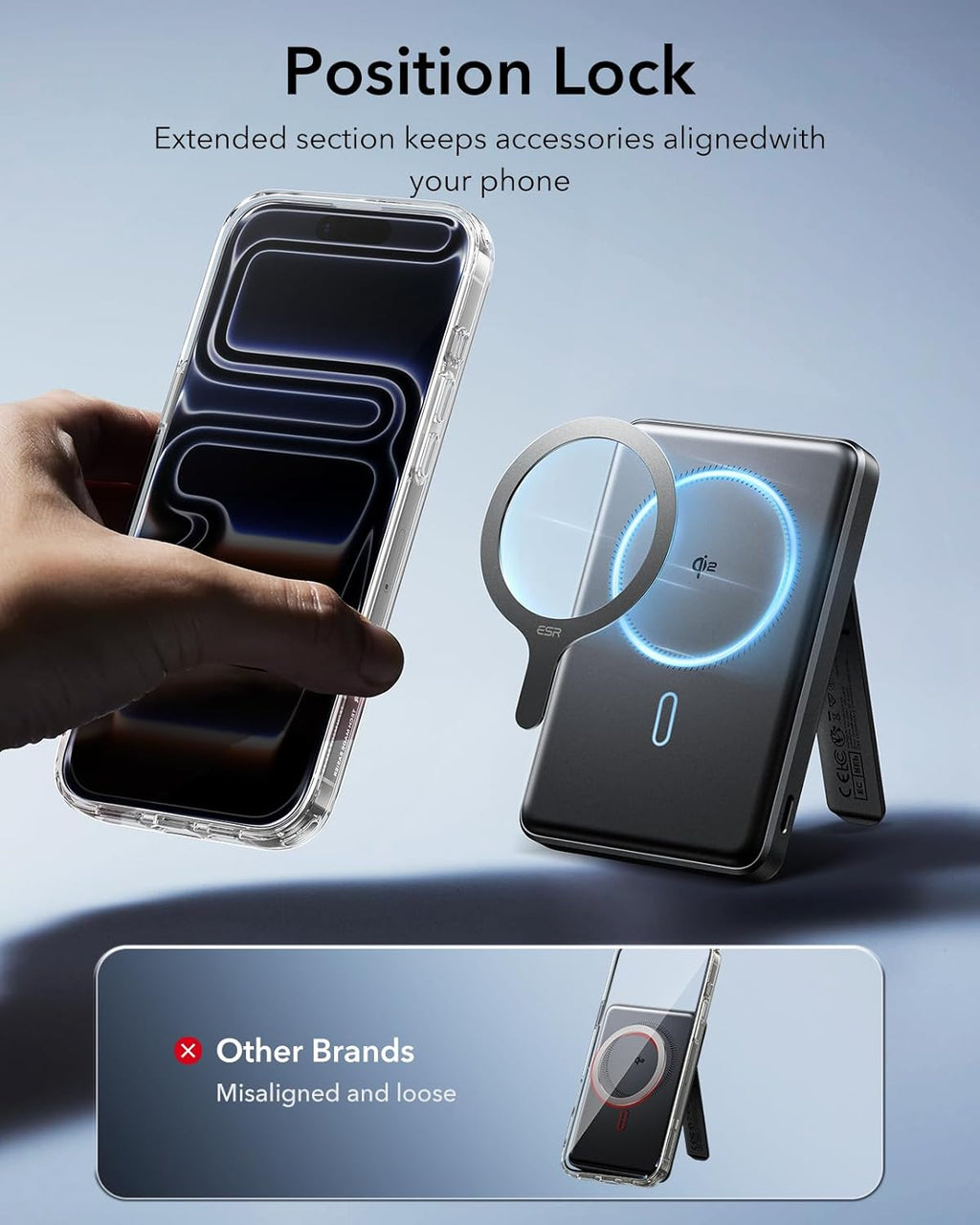 ESR for MagSafe Sticker 360, MagSafe Ring Magnet, 2 Pack Magnetic Ring, Universal Magnetic Wireless Charger Conversion Kit for iPhone 17/16/16e/15/14/13/12/11, Samsung Galaxy, Google Pixel 10, Black