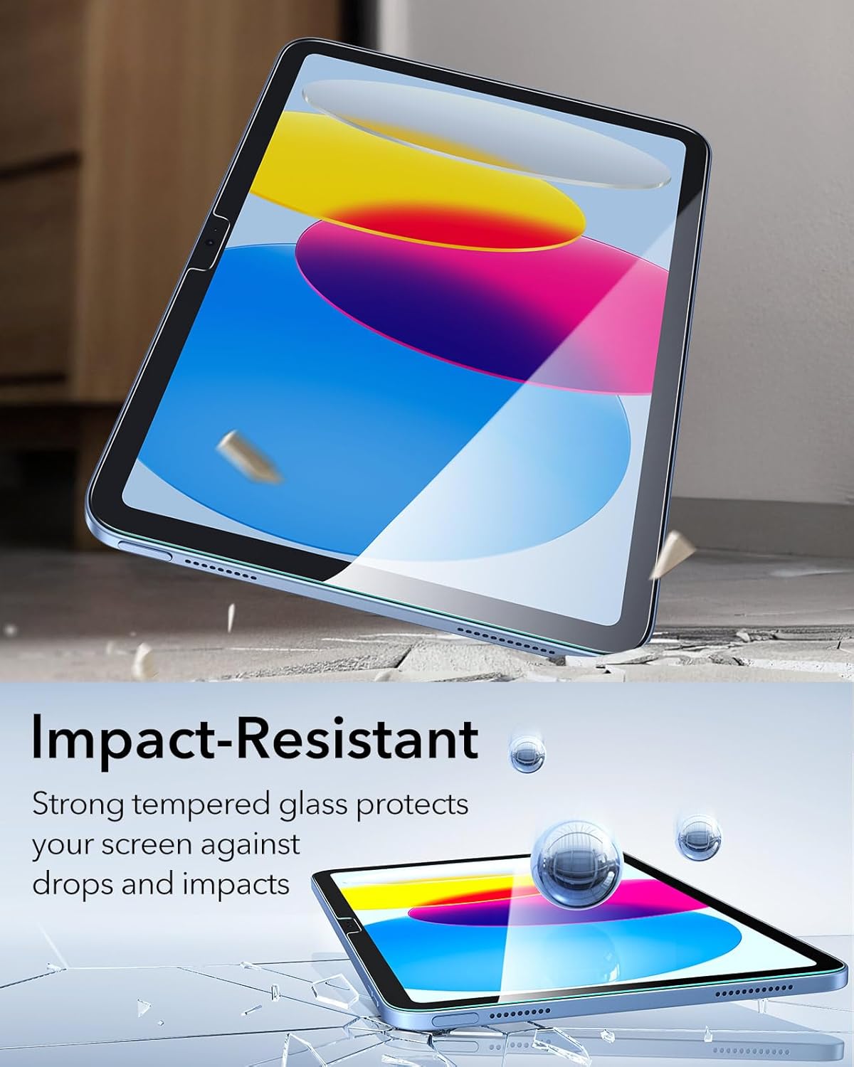 ESR 2 Pack Screen Protector for iPad A16 11th/10th Generation (11 Inch/10.9, 2025/2022), 9H Tempered Glass Film Guard with Alignment Frame, Anti-Scratch, Bubble Free, HD Clarity, Apple Pencil Support