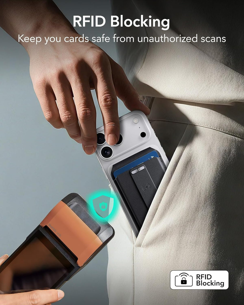 ESR Geo for Magsafe Wallet with Full Find My Functionality,5 Card-Holder, RFID Blocking, Magnetic Wallet for iPhone 17/16/15/14/13/12 Series, with Adjustable Stand, Black