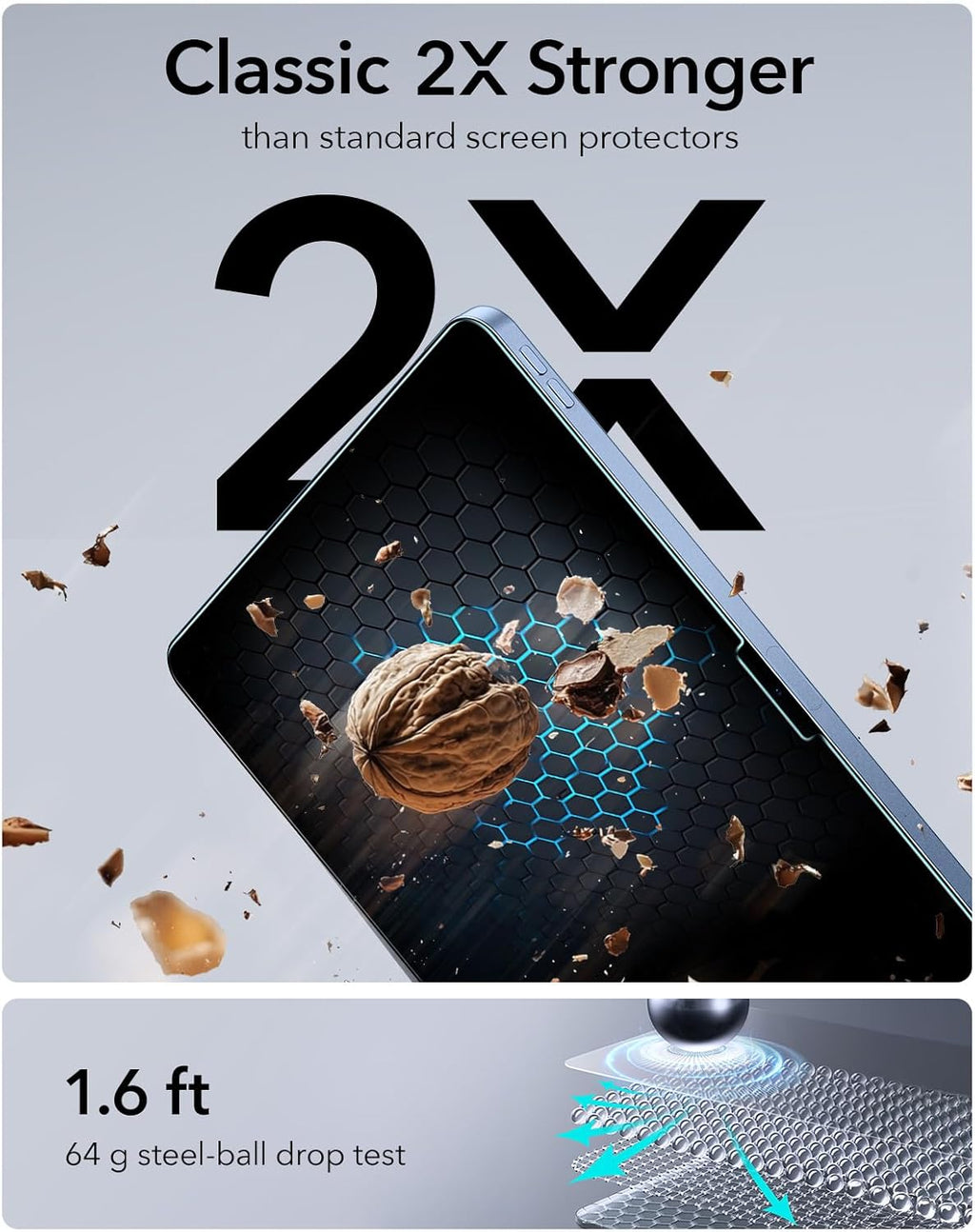 ESR 2 Pack Screen Protector for iPad A16 11th/10th Generation (11 Inch/10.9, 2025/2022), 9H Tempered Glass Film with UltraFit Tray, Apple Pencil Support, Scratch Resistant, HD Clarity, Bubble Free