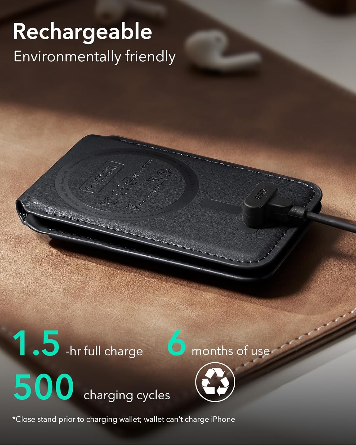 ESR Geo for Magsafe Wallet with Full Find My Functionality,5 Card-Holder, RFID Blocking, Magnetic Wallet for iPhone 17/16/15/14/13/12 Series, with Adjustable Stand, Black