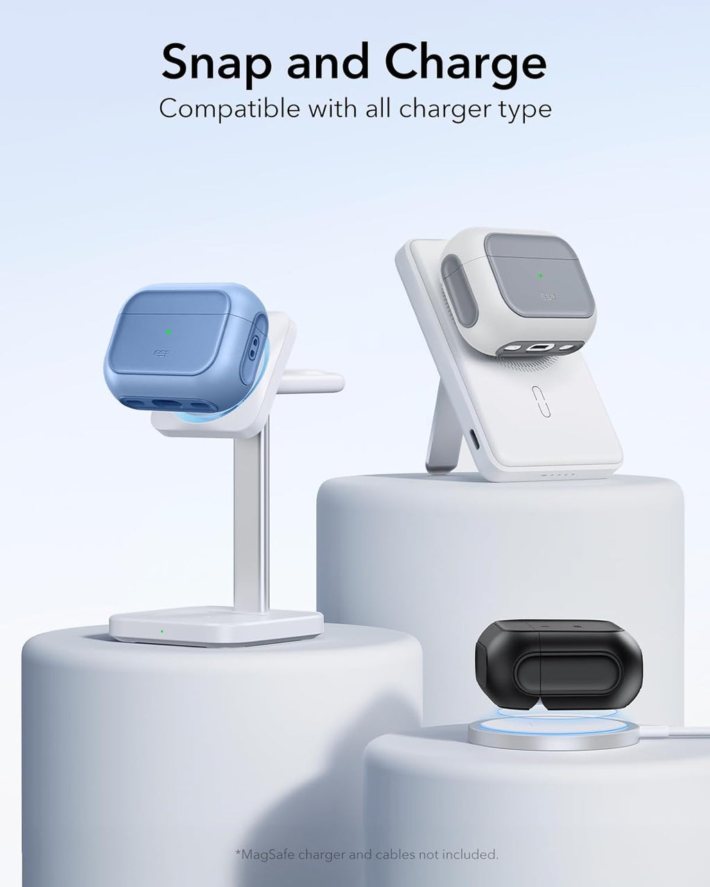 ESR for AirPods Pro 2 Case, Compatible with Airpods Pro Case 2nd / 1st Generation (2023/2022/2019), Compatible with MagSafe, Full Drop Protection Cover with Lanyard, White