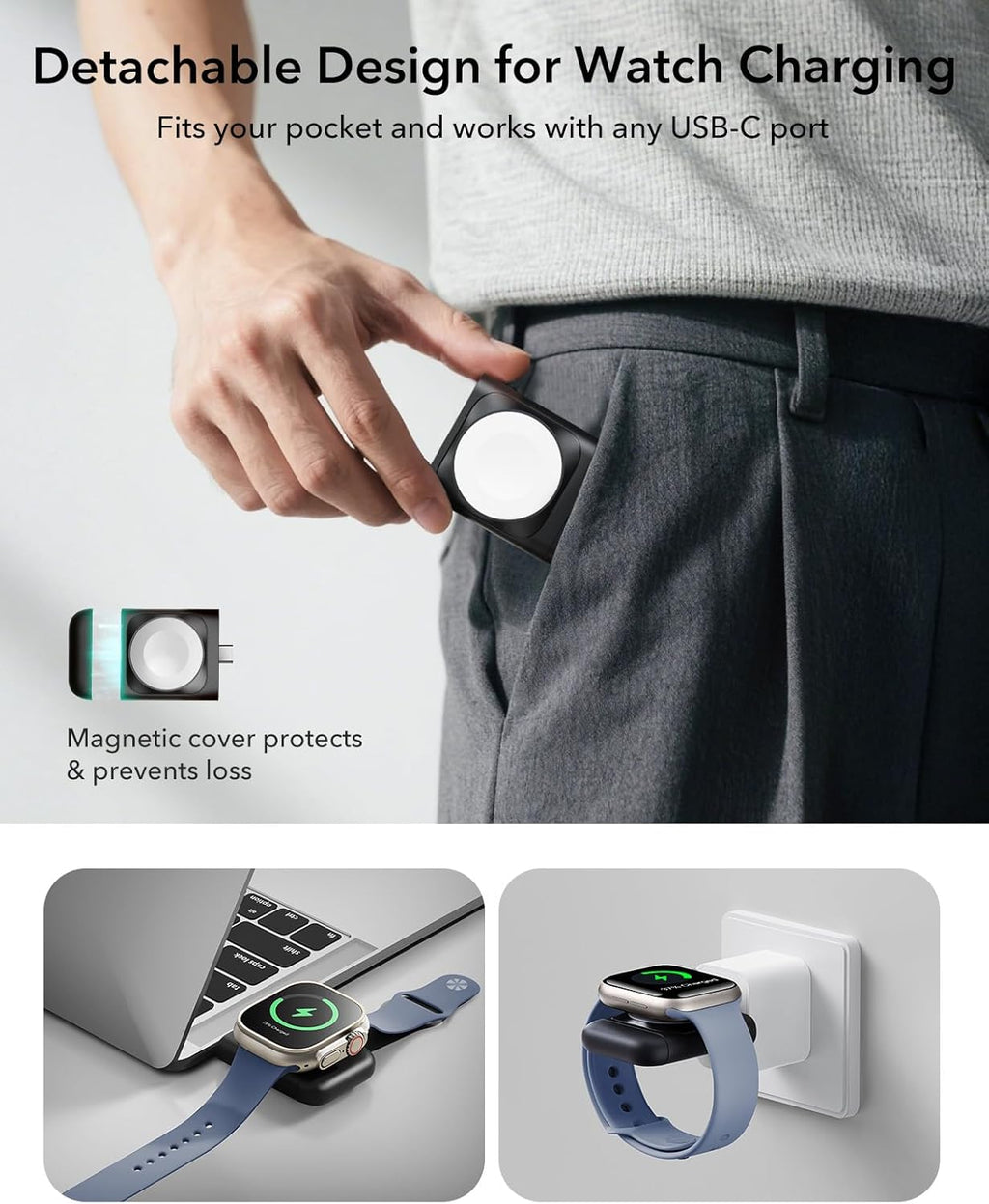 ESR for 3 in 1 Charging Station, Qi2.2 Certified 25W MagSafe Charger Stand with CryoBoost, Phone-Cooling Fast Charging Station, for iPhone 17/16 with iOS 26, AirPods, Apple Watch, Black