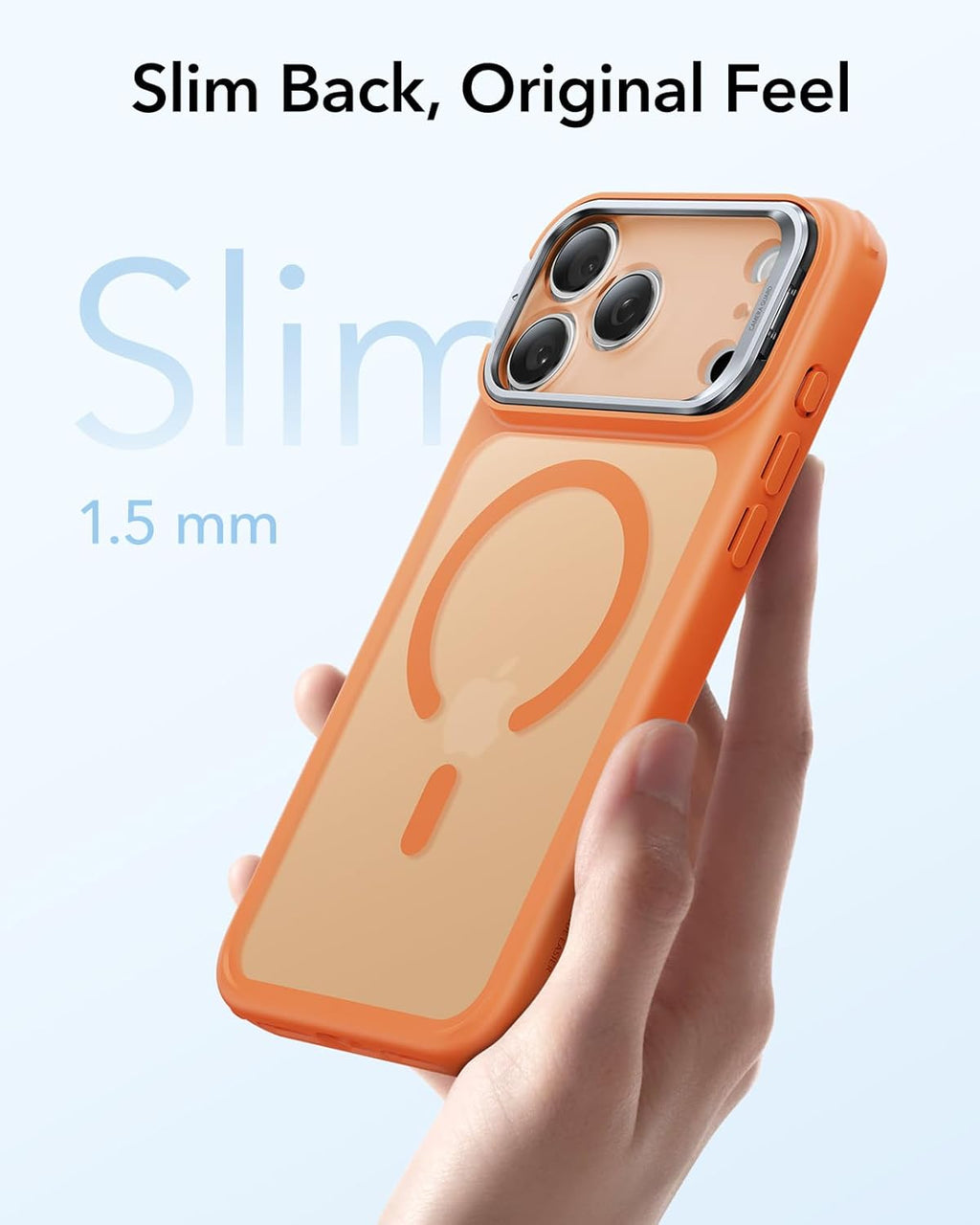 ESR for iPhone 17 Pro Max Case with Stand, Camera Control Cover Compatible with MagSafe, Military-Grade Drop Protection Magnetic Phone Case, Scratch-Resistant Back Cover,Frosted Orange