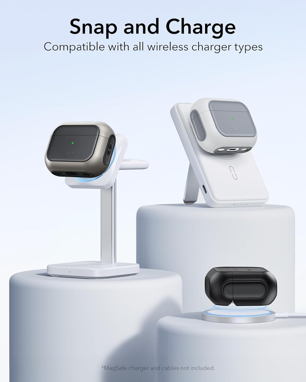 ESR for AirPods Pro 3 Case, Compatible with AirPods Pro 3rd Generation Case (2025), Compatible with MagSafe, Full Drop Protection Cover with Lanyard, Black