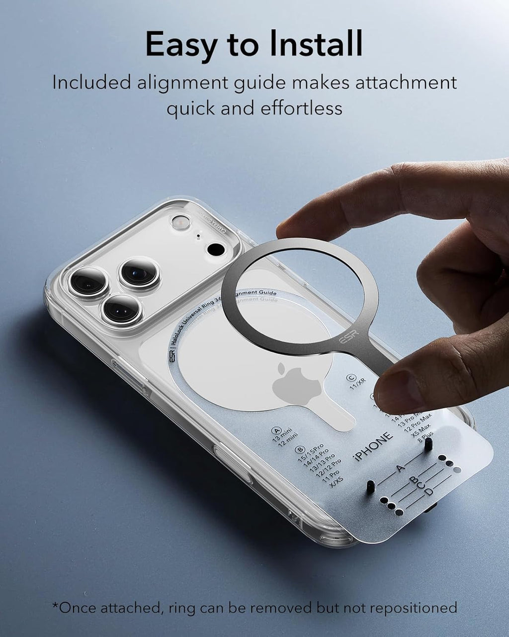 ESR for MagSafe Sticker 360, MagSafe Ring Magnet, 2 Pack Magnetic Ring, Universal Magnetic Wireless Charger Conversion Kit for iPhone 17/16/16e/15/14/13/12/11, Samsung Galaxy, Google Pixel 10, Black