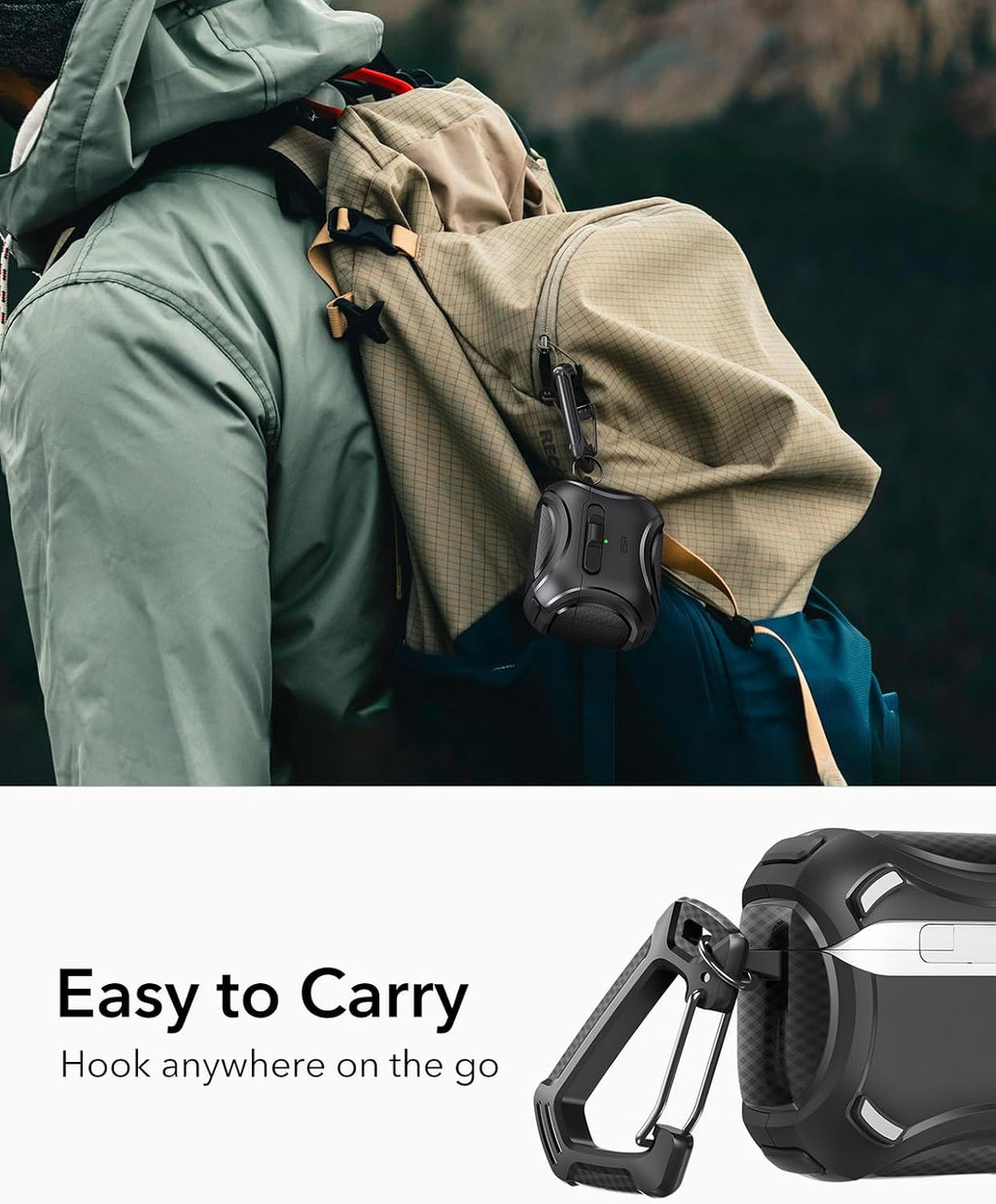 ESR for AirPods Pro 2 Case (2023/2022/2019, 2nd/1st Gen), Compatible with AirPods Pro 2nd Generation (USB-C/Lightning Cable), Effortless MagSafe, Drop-Proof Lock, Easy Open, Cyber Series, Black