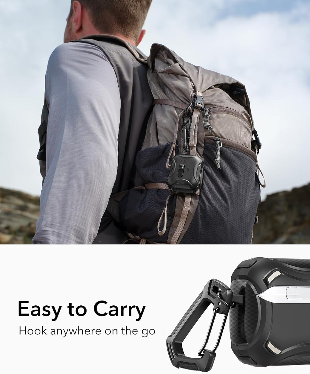 ESR for AirPods Pro 3 Case (2025), Compatible with Airpods Pro 3rd Generation Case (USB-C Cable), Effortless MagSafe, Drop-Proof Lock, Easy Open, Cyber Series, Black