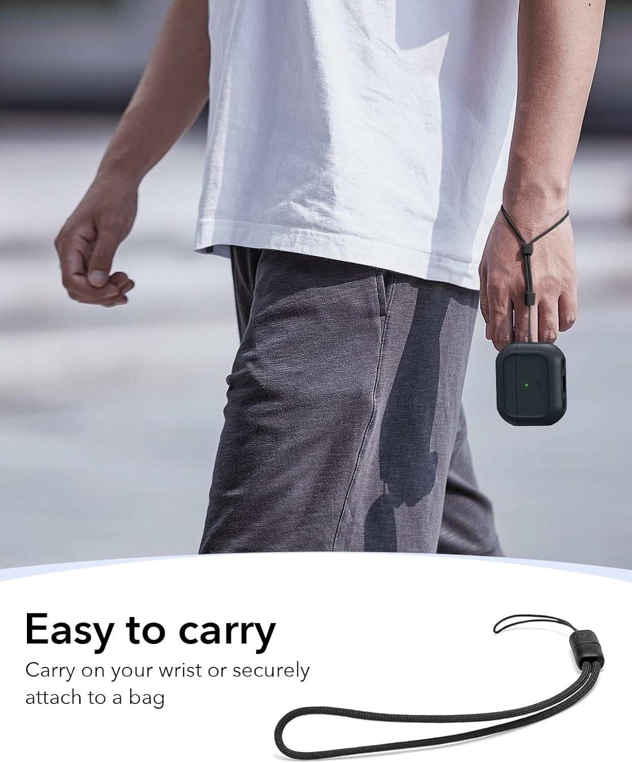 ESR for AirPods Pro 3 Case, Compatible with AirPods Pro 3rd Generation Case (2025), Compatible with MagSafe, Full Drop Protection Cover with Lanyard, Black