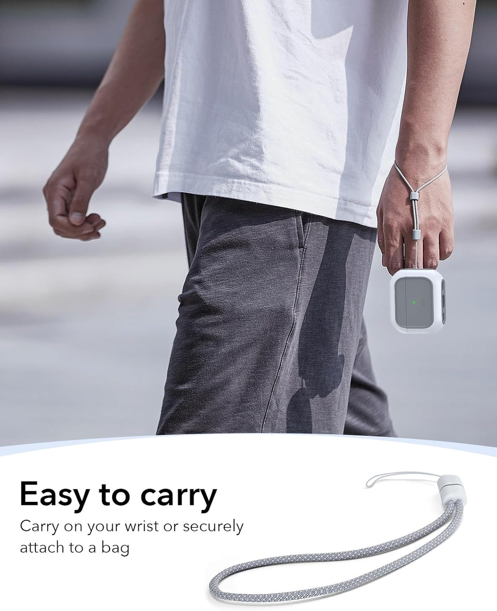 ESR for AirPods Pro 2 Case, Compatible with Airpods Pro Case 2nd / 1st Generation (2023/2022/2019), Compatible with MagSafe, Full Drop Protection Cover with Lanyard, White