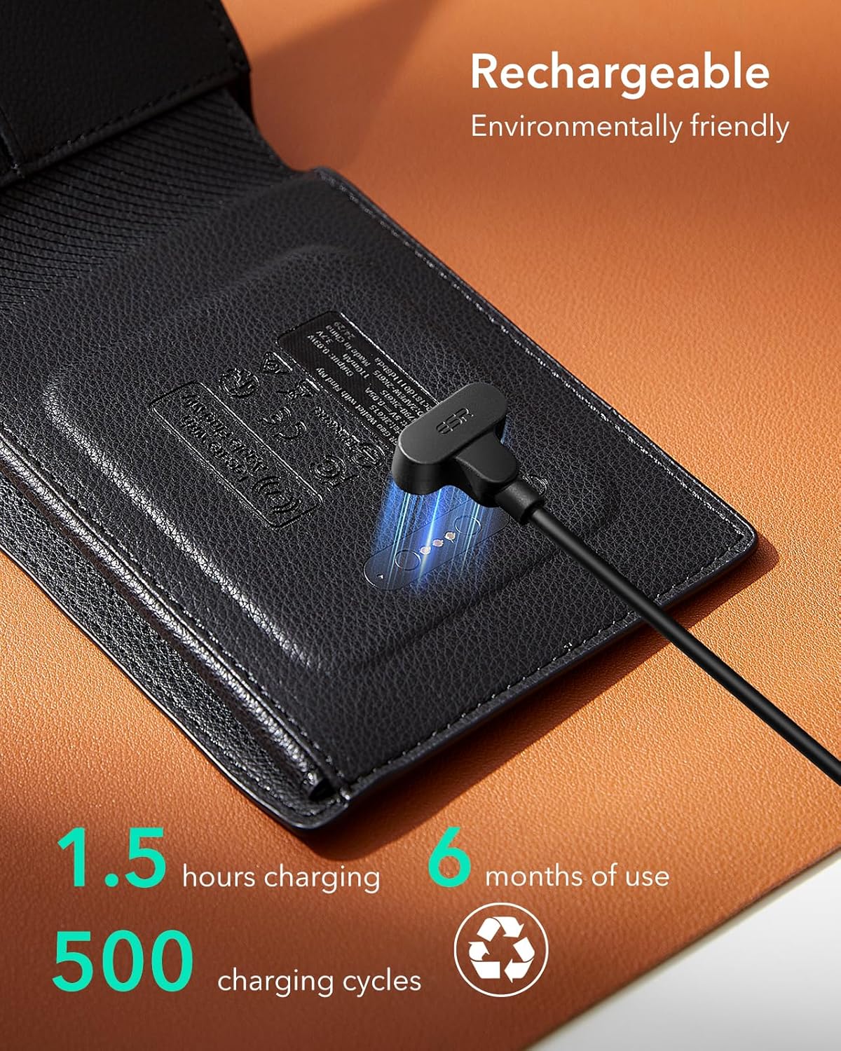 ESR Geo Wallet with Find My, RFID Blocking, Wallet for Men, Wallet Tracker(iOS 14.5 Above Only), Holds 9 Cards and 15 Bills, Replacement for AirTag Wallet, Slim Bifold Card Holder, Twillingt Black