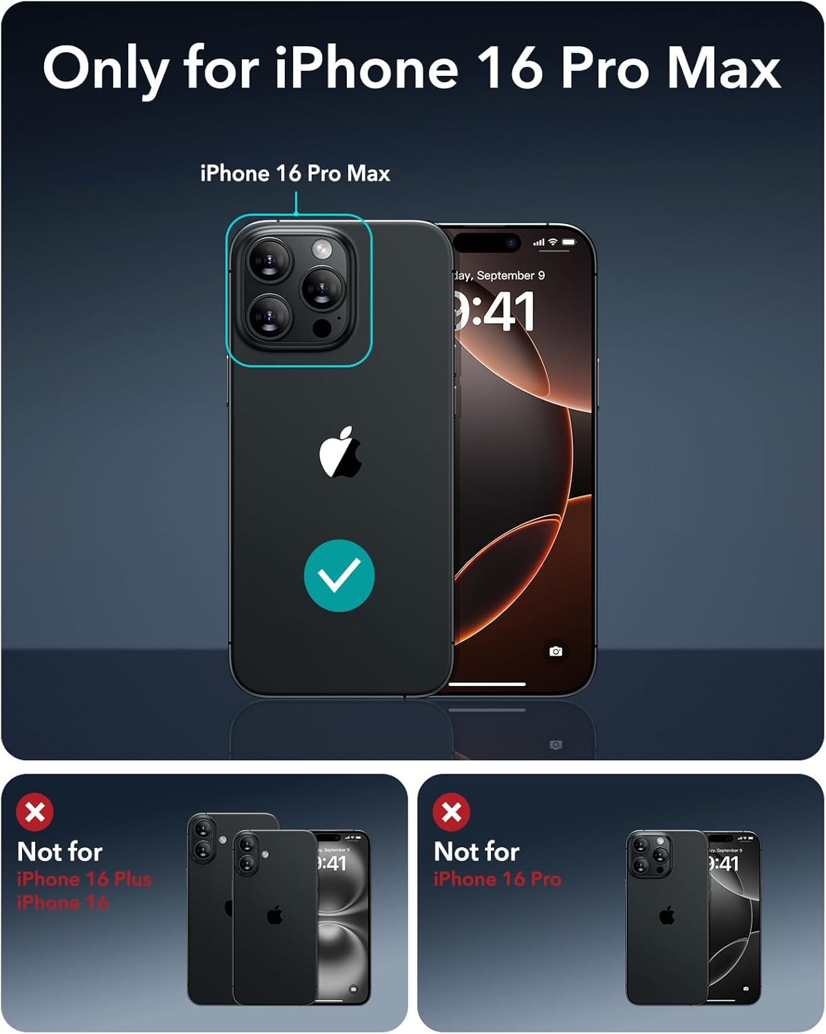 ESR 3 Pack for iPhone 16 Pro Max Privacy Screen Protector, Anti-spy Tempered-Glass Privacy Screen Protector with Easy Installation Tool, Micro-Curved Edges, Case Friendly